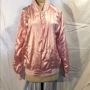 Pink Satan Bomber Jacket with Lion Embroidery